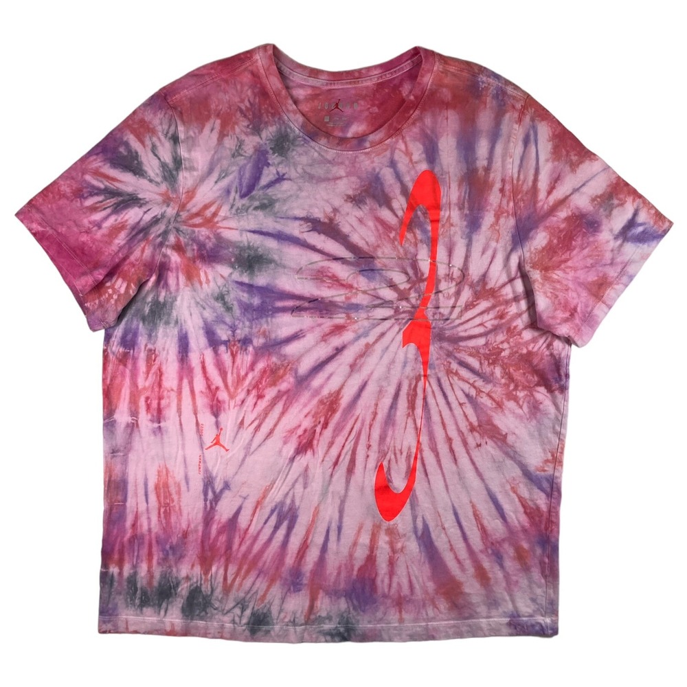 Jordan XXL 2XL T-Shirt Mens Tie Dye Graphic Tee 23 Jumpman Air pink Short Sleeve
